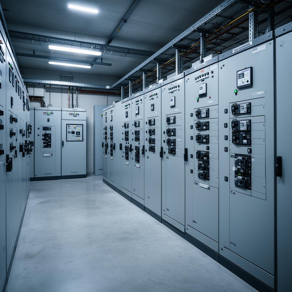 Sala eléctrica con tableros de baja y media tensión